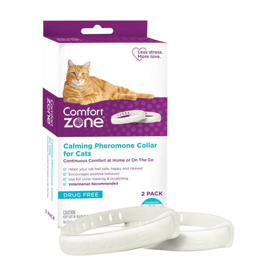 Optimized Comfort Zone Calming Pheromone Collar for Cats 2 count Fine