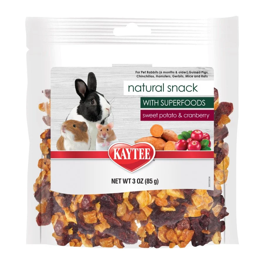 Reliable Kaytee Natural Snack with Superfoods Sweet Potato Cranberry Small Animal Treats 3-oz Casual
