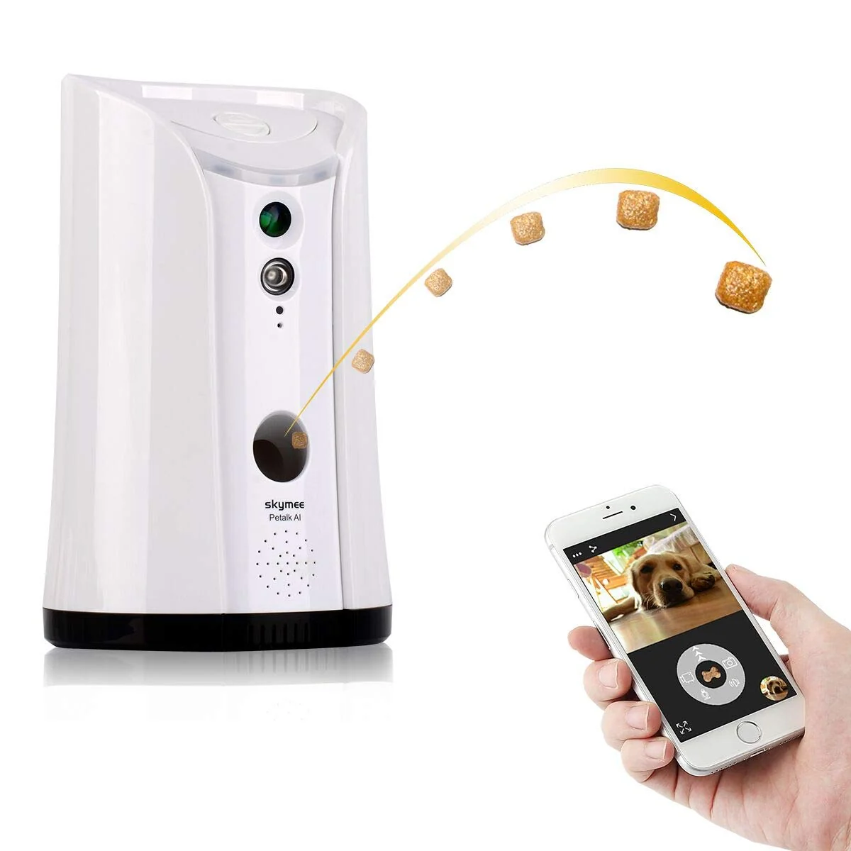 Quality SKYMEE SM-02 Dog Camera Treat Dispenser — Remote Pet Camera with Two-Way Audio Night Vision Alexa Compatibility Premium Material