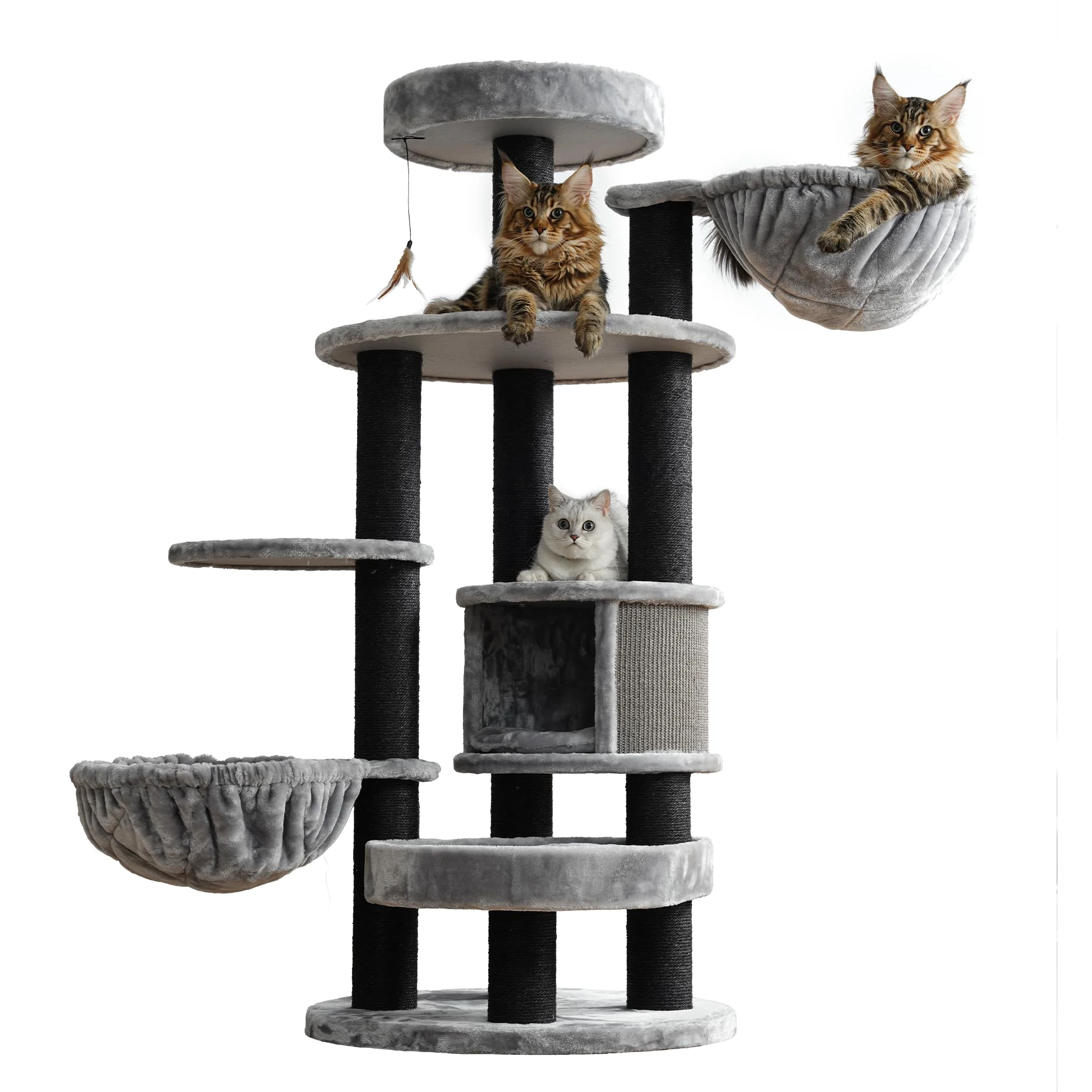 Effective Sopapets Extra Large Cat Tree — 65-Inch Indoor Cat Tower for Maine Coon Large Cats Certified