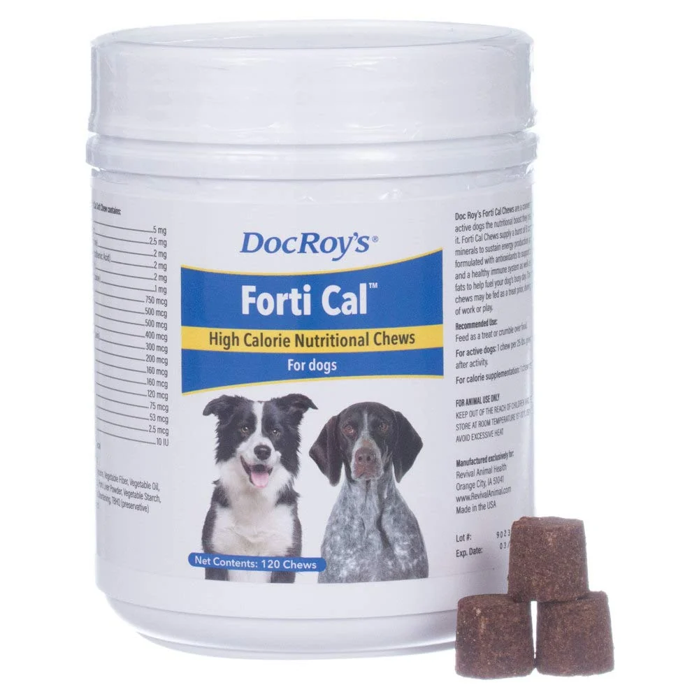 Enhanced Doc Roy s Forti Cal Soft Chews – High-Calorie Energy Supplement for Dogs Cats Revival Animal Health Secure