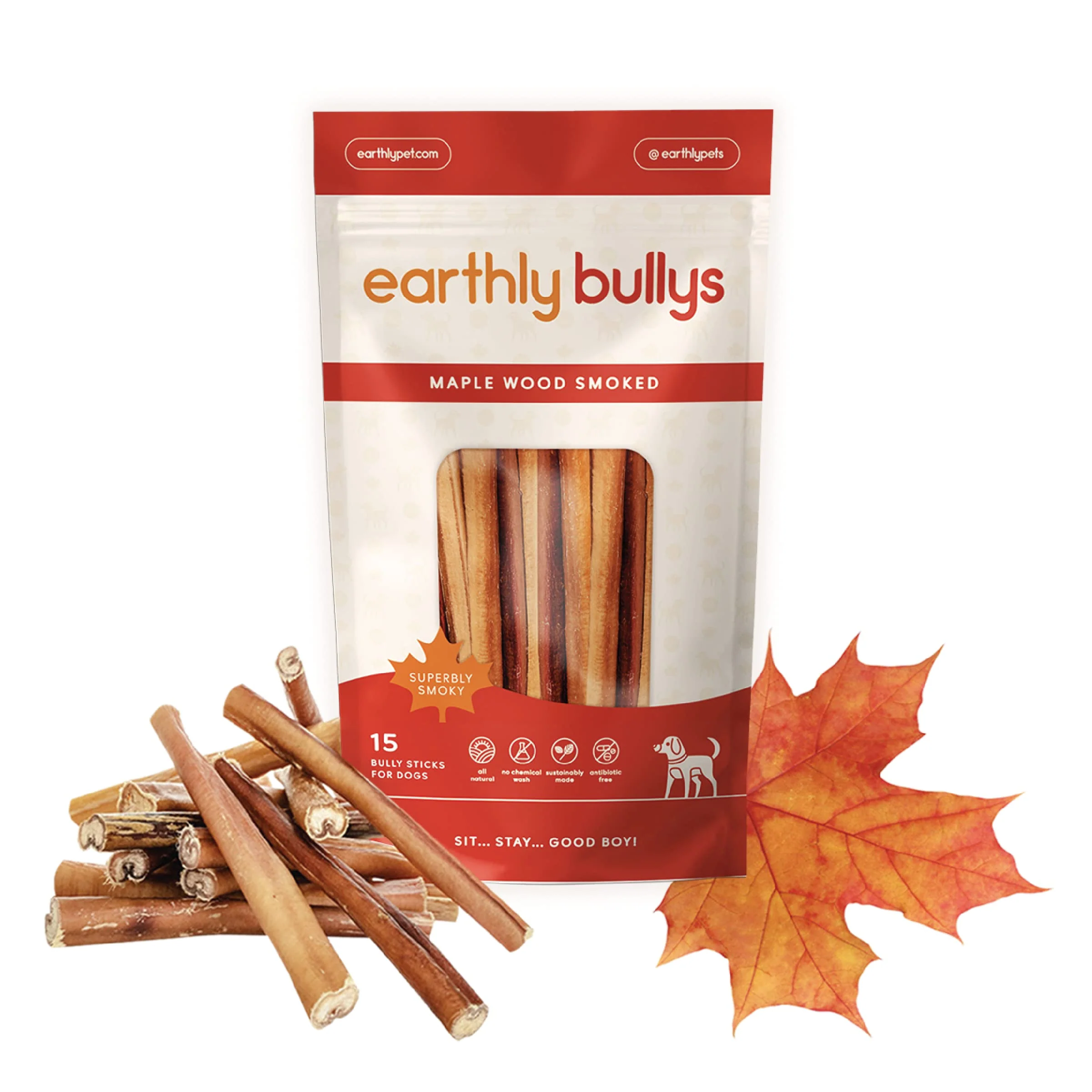 Artisan Earthly Maplewood Smoked Large Bully Sticks – 12in 10 Pack Grass-Fed All Natural Made in Canada Fashionable