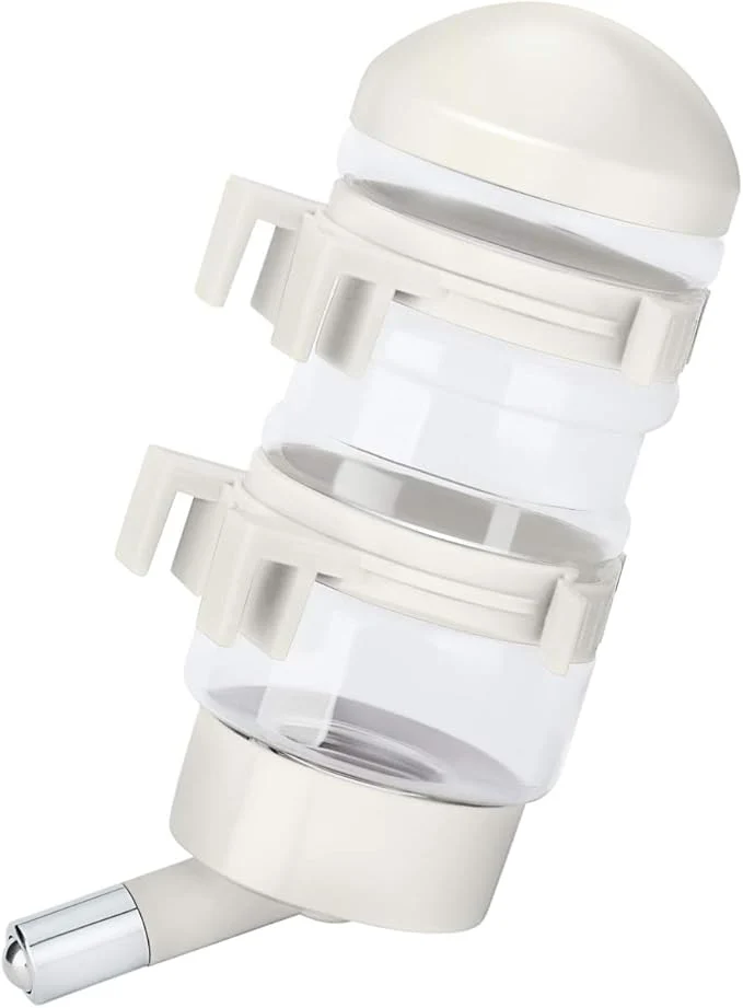 Secure No Drip Dog Kennel Water Bottle Dispenser for Crate 400ml Dripless Pet Drinking Fountains Kettle with Automatically Feeding Water White About ThisOverview Official