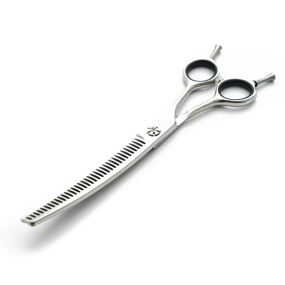 World-Class Moontay Professional 7.0-Inch Dog Grooming Chunkers Scissors — Upward Curved Thinning Blending Shears Responsible