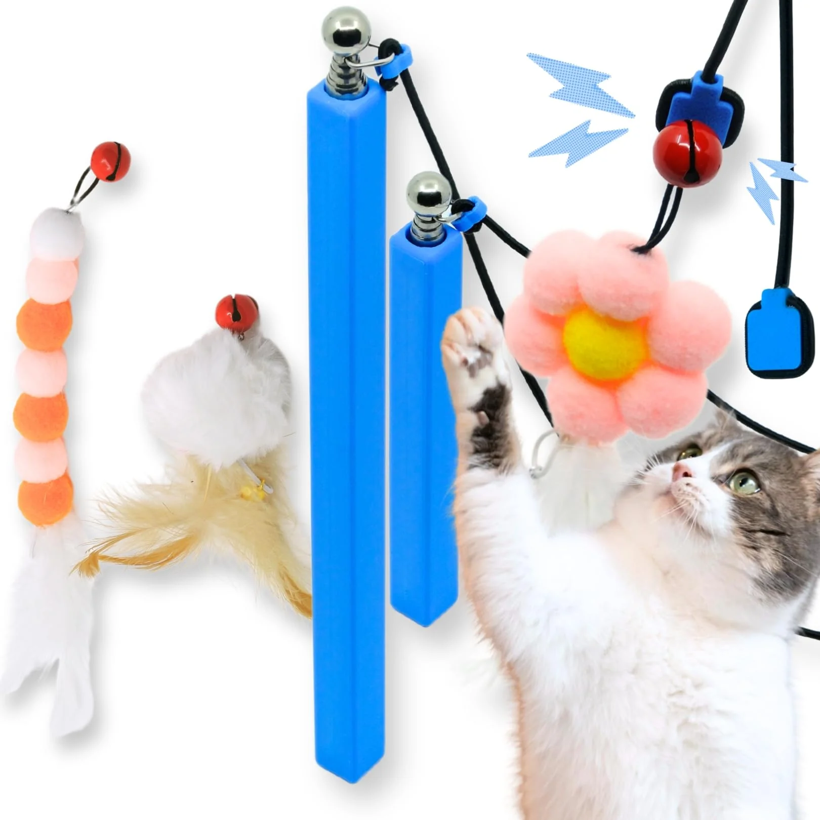 Reusable Turnipet Magnetic Catch Wand – Interactive Cat Toy 24 40 with 3 Lures World-Class