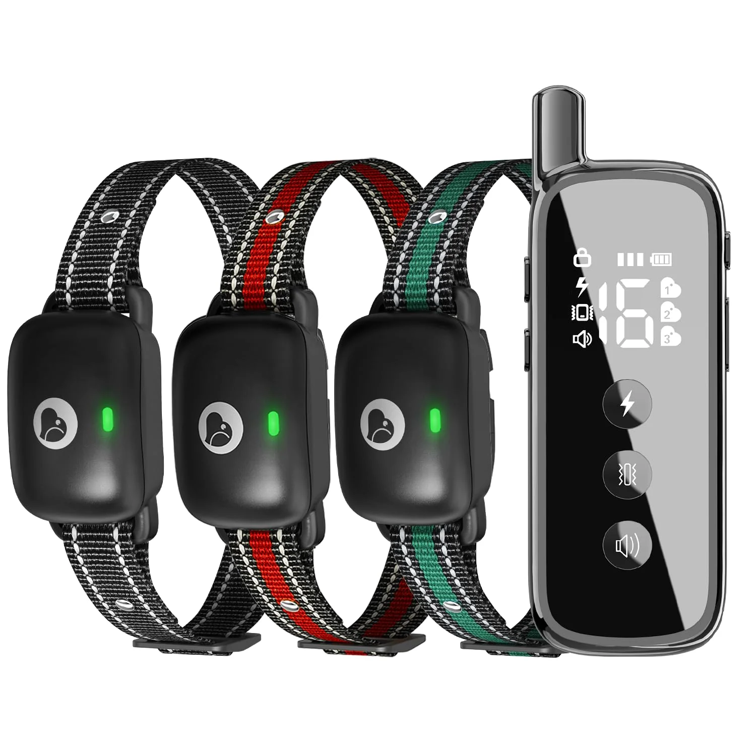 Smooth Heaflex Dog Shock Collar for 3 Dogs — Waterproof Rechargeable Remote Training 5-120 lbs Consistent