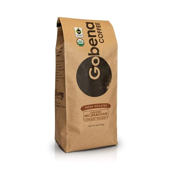 Artisan Coffee 2lb Fair Trade Organic Nicaraguan Whole Bean Dark Roast 32 Ounce Durable