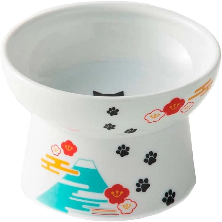 Solid Necoichi Raised Stress Cat Food Bowl d Backflow Prevention Dishwasher and Microwave Safe No.1 Seller in Japan Fuji Limited Edition Regular Luxury