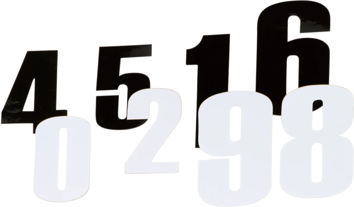 World-Class MOOSE RACING Race Number 4 - White - 6 80104 Luxury