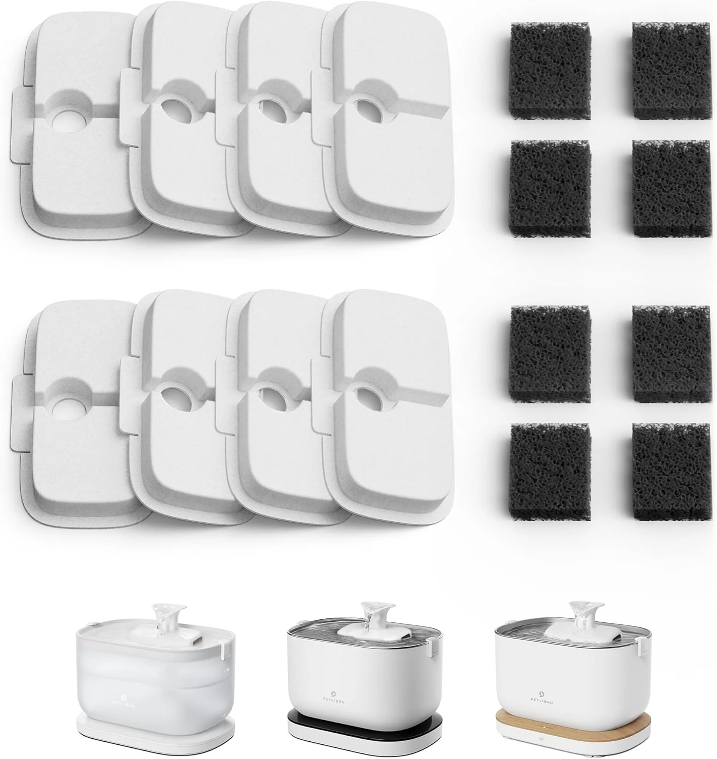 Excellent PETLIBRO Filters for Dockstream Cat Water Fountain PLWF005 PLWF115 PLWF105 4 Months Set of Filters for Ultra Quiet Pet Water Fountain White 8 Count Pack of 1 Original