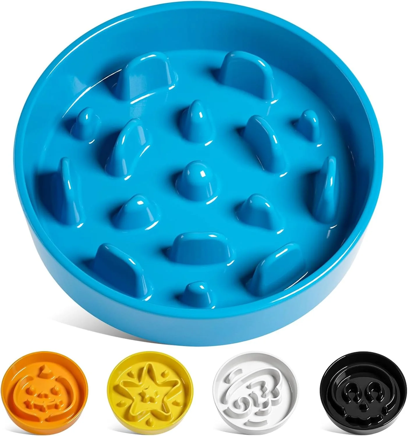 Versatile LE TAUCI Dog Bowls Slow Feeder Ceramic 1.5 Cup Slow Feeding Bowl for Small and Medium Breed Puzzle Dog Food Bowl for Fast Eater Vortex Blue Outstanding