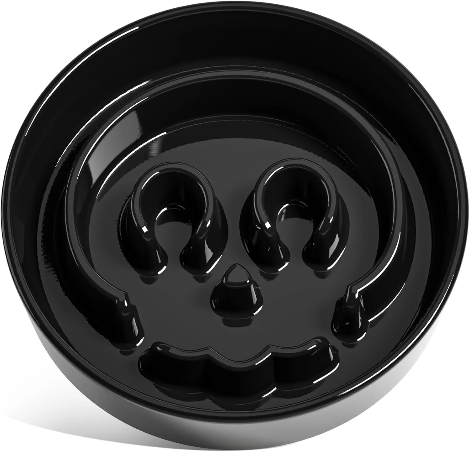 Authentic LE TAUCI Slow Feeder Dog Bowls Ceramic 3 Cups Slow Feeding Dog Bowl Medium Large Breed Pet Bowl for Fast Eaters Puzzle Pet Dishes Skull Black High-Performance