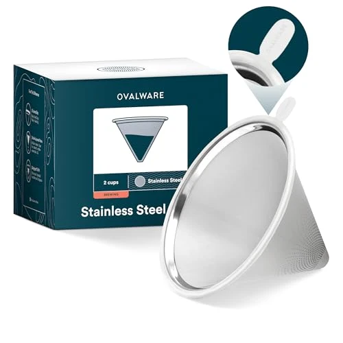 Solid Upgraded Pour Over Coffee Filter with Silicone Tab Proven