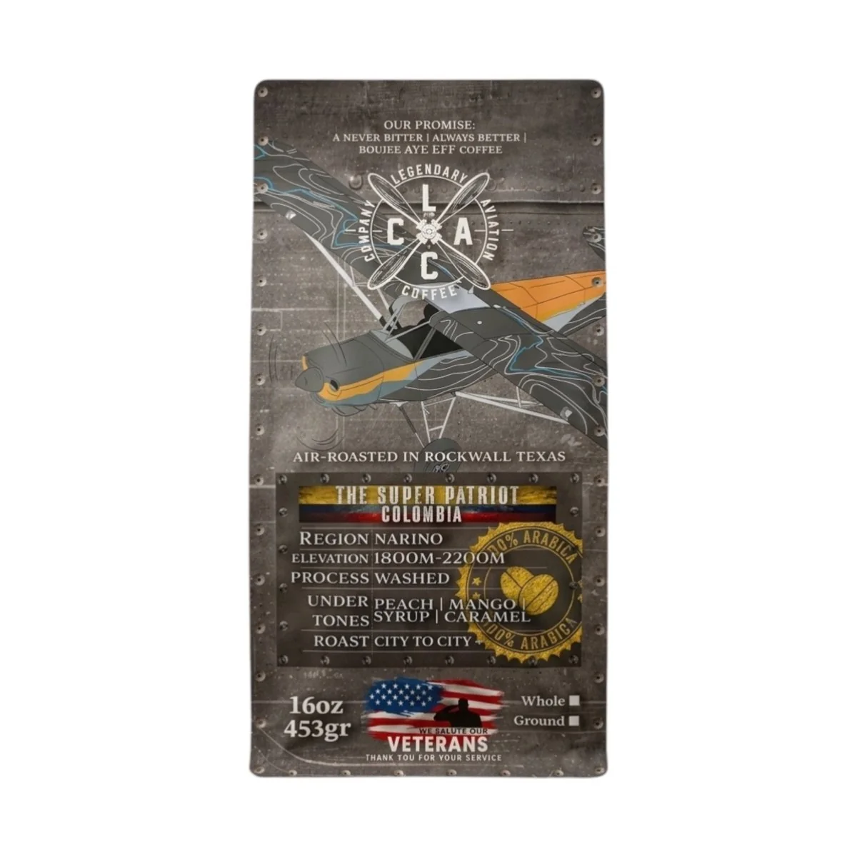 Recyclable Patriot Aircraft Super Patriot Colombia Micro Lot Specialty CoffeeThe Super Patriot Colombia Micro Lot Specialty Coffee Consistent