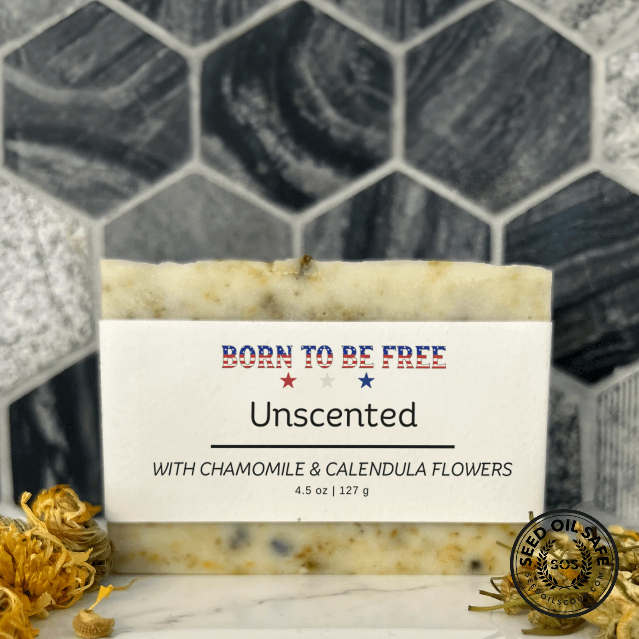 Exclusive Dried Chamomile Calendula Unscented Tallow Soap Bar First-Class