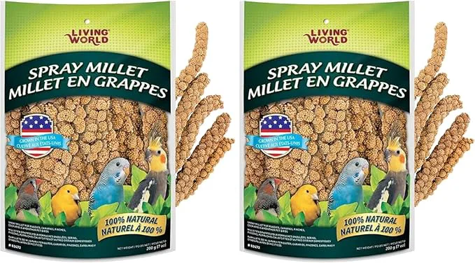 Comfortable Living World – Millet Spray for Birds 7 Oz – Premium Treat for Budgies Expertly Made