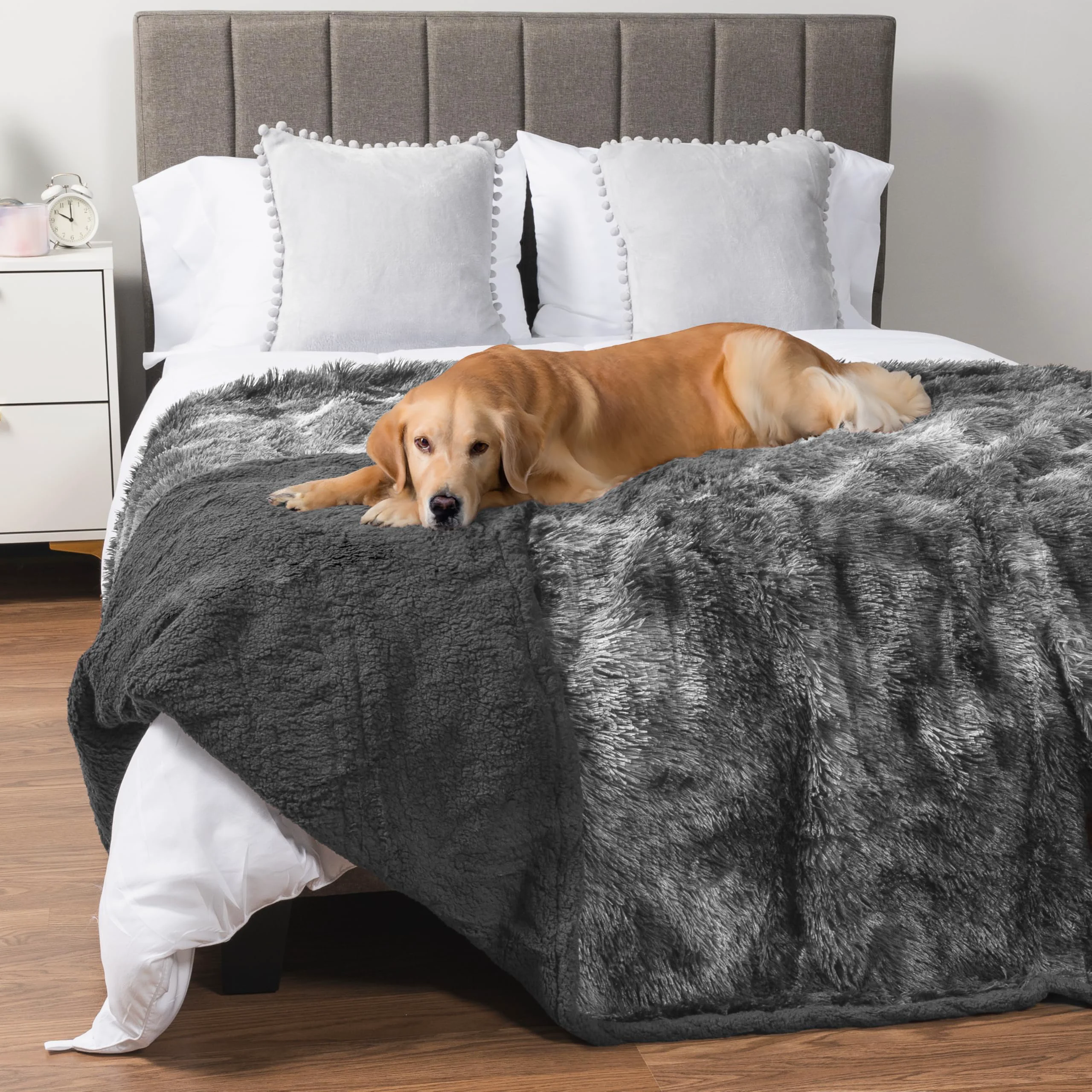 Certified PetAmi Waterproof Dog Blanket 90x90 Queen Size – Large Dog Couch Protector Sherpa Throw Crafted