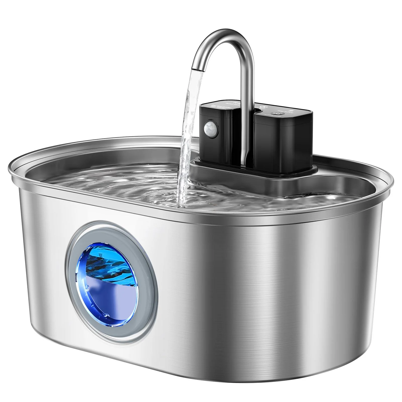 Smart PEKTACO Stainless Steel Cat Water Fountain 108oz – Wireless Quiet Multi-Filtration Genuine