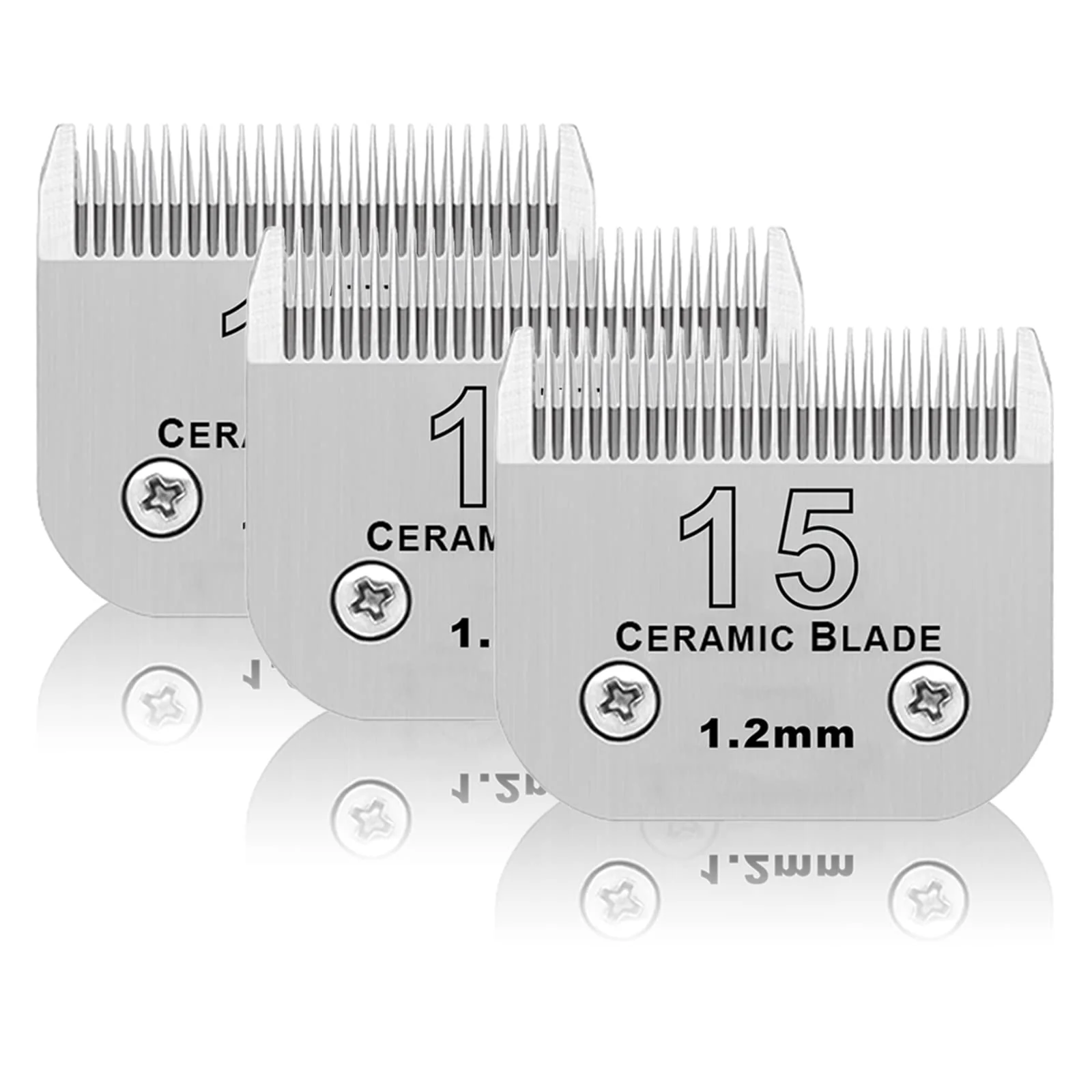 Classic DODAER 3 Pack 15 Detachable Ceramic Blades — 1.2mm Cut Compatible with Andis Oster A5 Wahl KM10 Contemporary