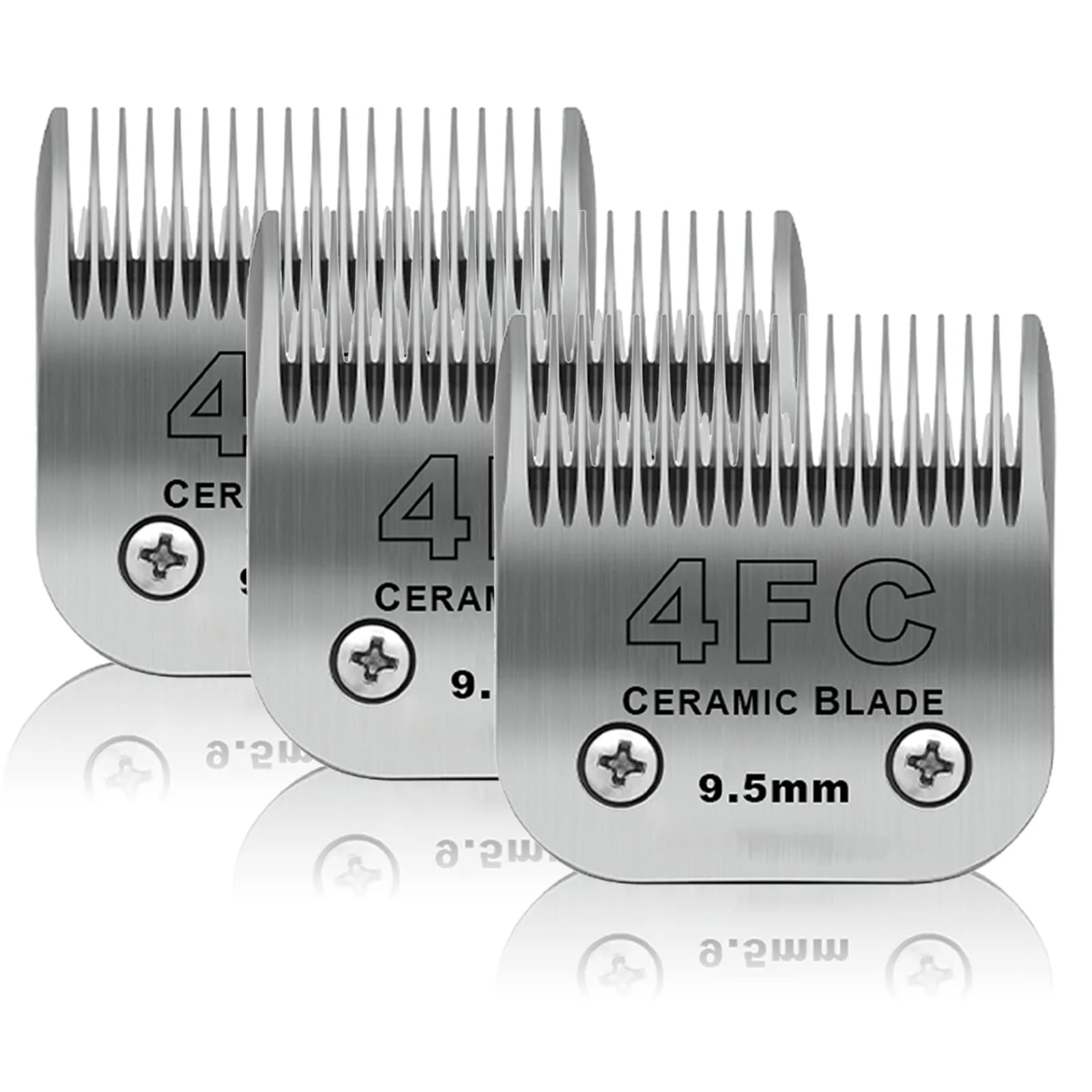 Professional DODAER 3-Pack 4FC Detachable Blades for Andis Oster Wahl KM10 Series 3 8 Inch 9.5mm Cut User-Friendly
