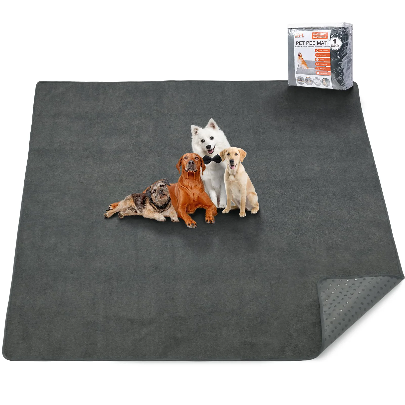 Luxury PICK FOR LIFE Washable Dog Pee Pads 60x60 – Reusable Whelping Training Mats Non-Slip Breathable