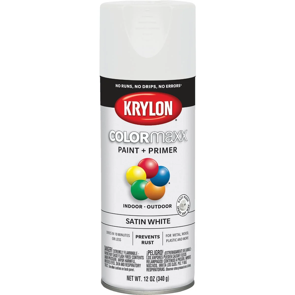 Artisan Krylon ColorMaxx 12 Oz. Satin Spray Paint White Comfortable