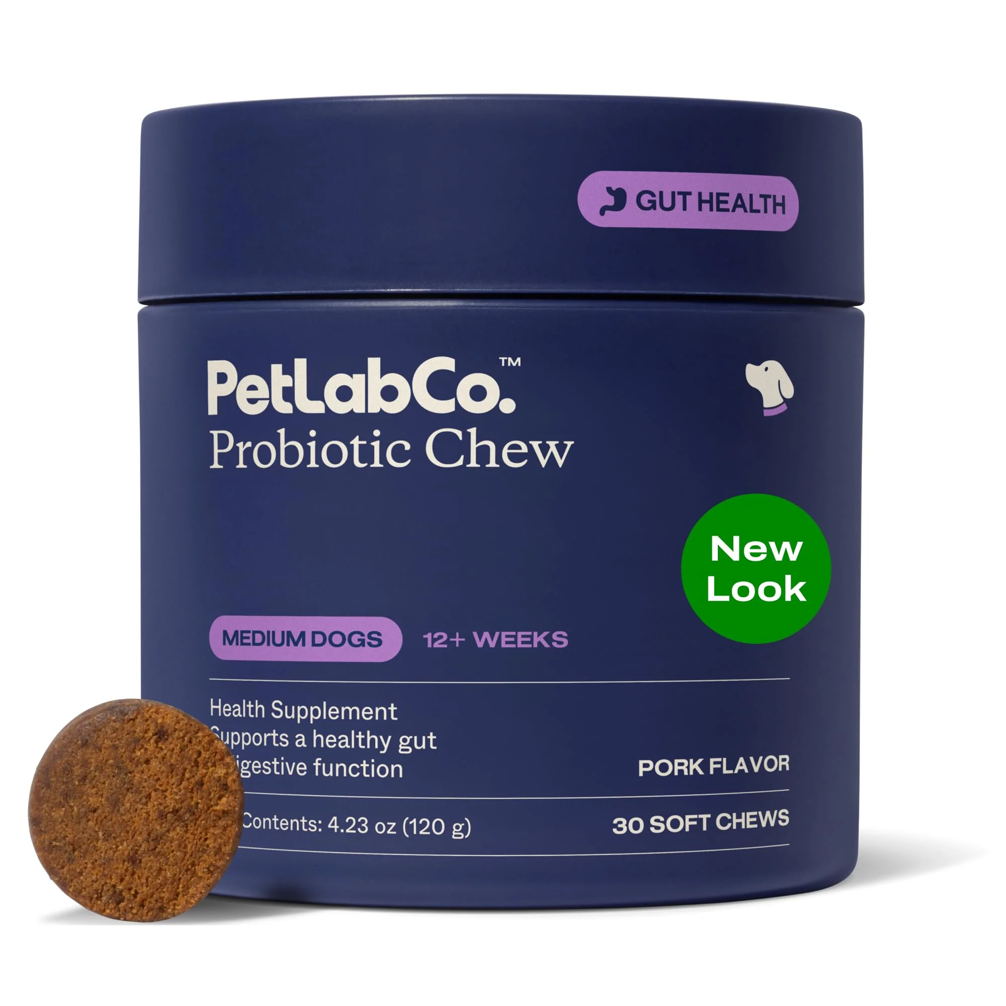High-Grade PetLab Co. Probiotics for Dogs - Pork Flavor Soft Chews for Medium Dogs Digestive Health Gut Balance Comfortable