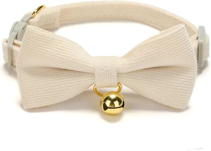 Stylish Soft Corduroy Cat Collar Plaid Pattern Healthy