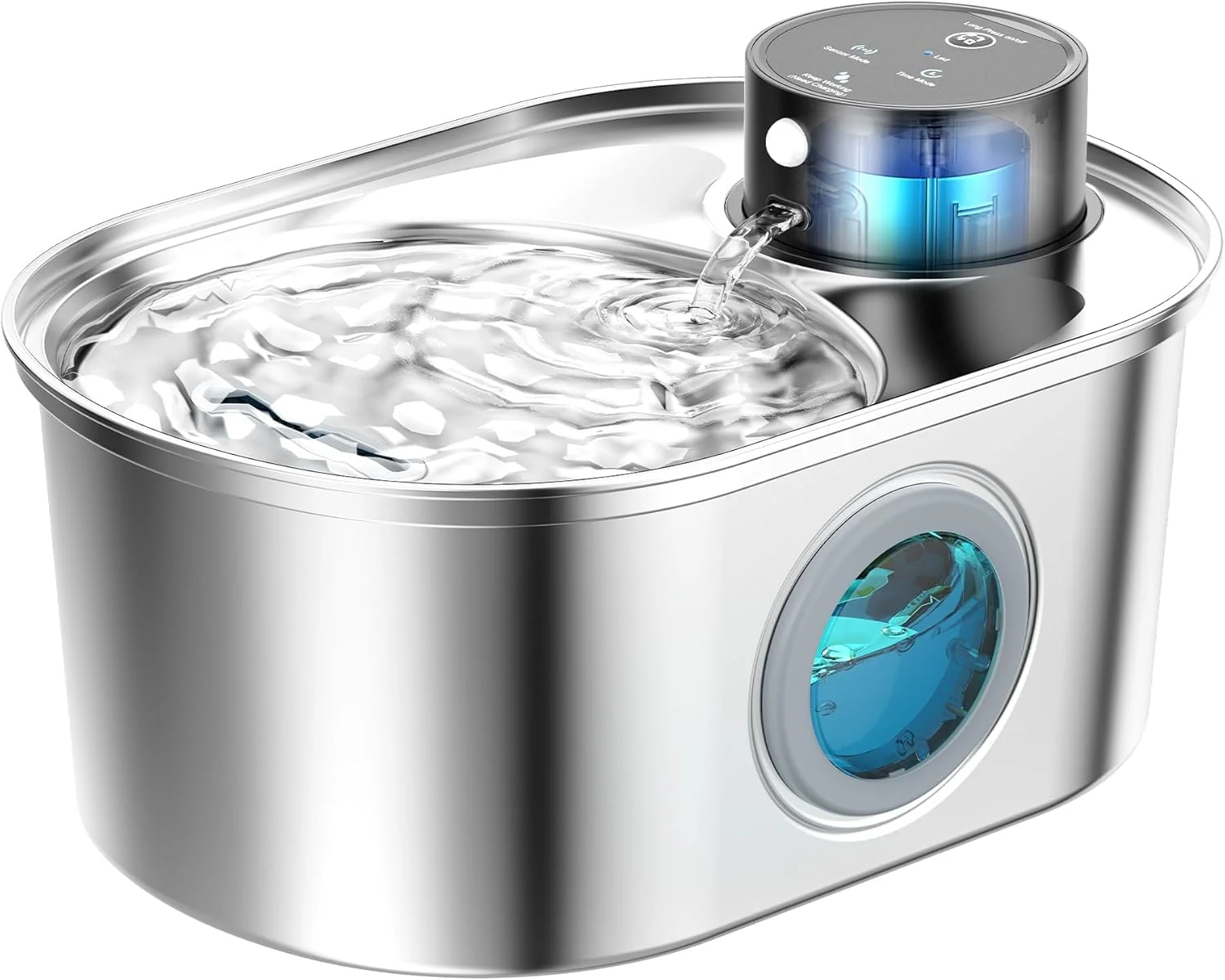 Optimized POOEKEN Wireless Cat Water Fountain – Cordless Stainless Steel Pet Fountain with Filter Pure