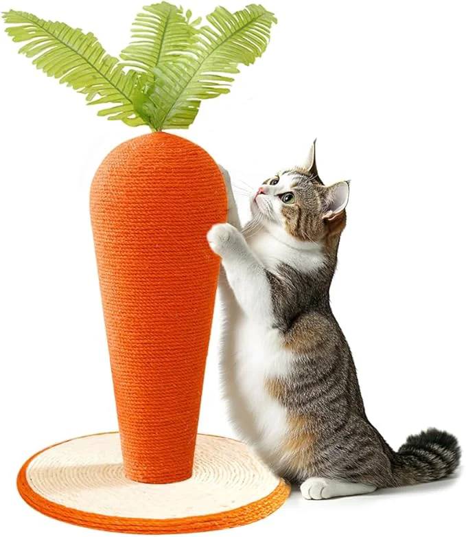 Durable Carrot Cat Scratching Post CuteTall Scratching Post Indoor Nature Sisal Cat Scratcher for Cats and KittensAbout ThisOverview Artisan