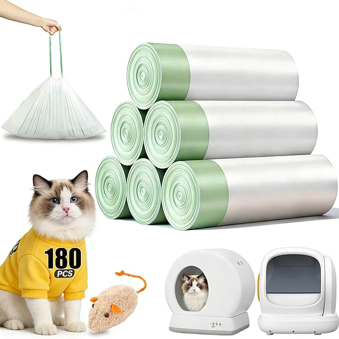 Quality 180 Count Self-Cleaning Cat Litter Box Liners Bags Fit For MW-SC01 SC02 SC09 LR01 LR02 Pre-Seperated Heavy Duty Automatic Cat Litetr Box Bags with Drawstring-18 12.6 About ThisOverview Long-Lasting