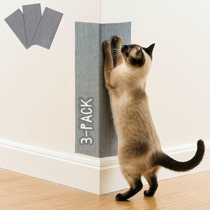 Innovative Cat Scratch Mat 3 Pack 23.6 x 11.8 Cat Wall Corner Scratcher Versatile Self-Adhesive Easy Use for Cat Trees Wall Furniture Scratching Posts and Couch Protection Grey About ThisOverview Refined