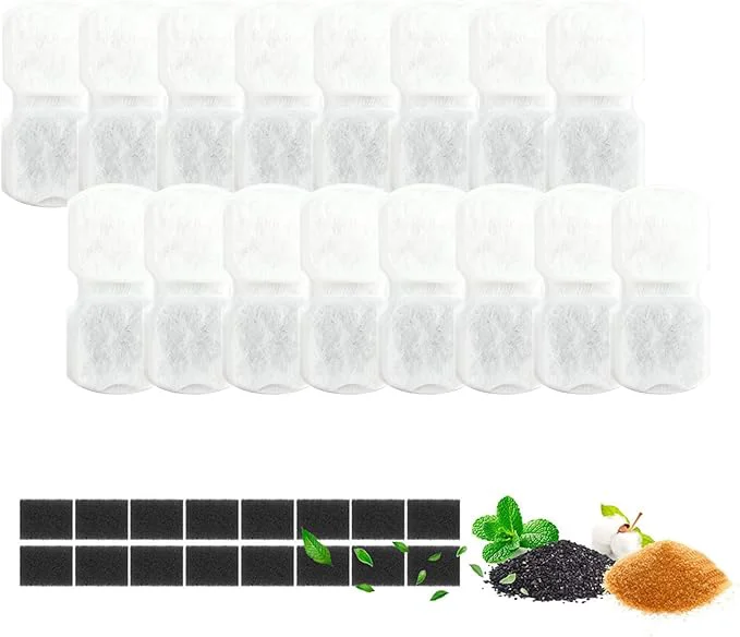 Recyclable 32 Pack Cat Water Fountain Filters 16 Pack Cat Water Fountain Filters 16 Pack Pre-Filter Sponges Fountain Filter for GIOTOHUN S11 and HOOISE 74ozAbout ThisOverview Casual