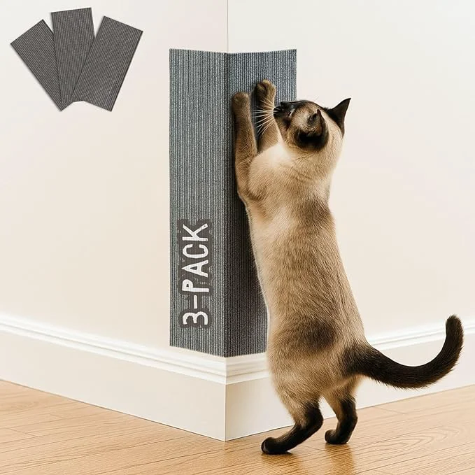 Fine Cat Scratch Mat 3 Pack 23.6 x 11.8 Cat Wall Corner Scratcher Versatile Self-Adhesive Easy Use for Cat Trees Wall Furniture Scratching Posts and Couch Protection Deep Grey About ThisOverview Expertly Made