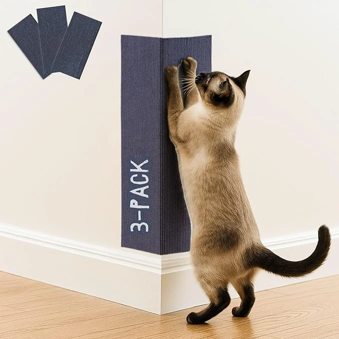 Prestigious Cat Scratch Mat 3 Pack 23.6 x 11.8 Cat Wall Corner Scratcher Versatile Self-Adhesive Easy Use for Cat Trees Wall Furniture Scratching Posts and Couch Protection Blue About ThisOverview Easy-to-Use