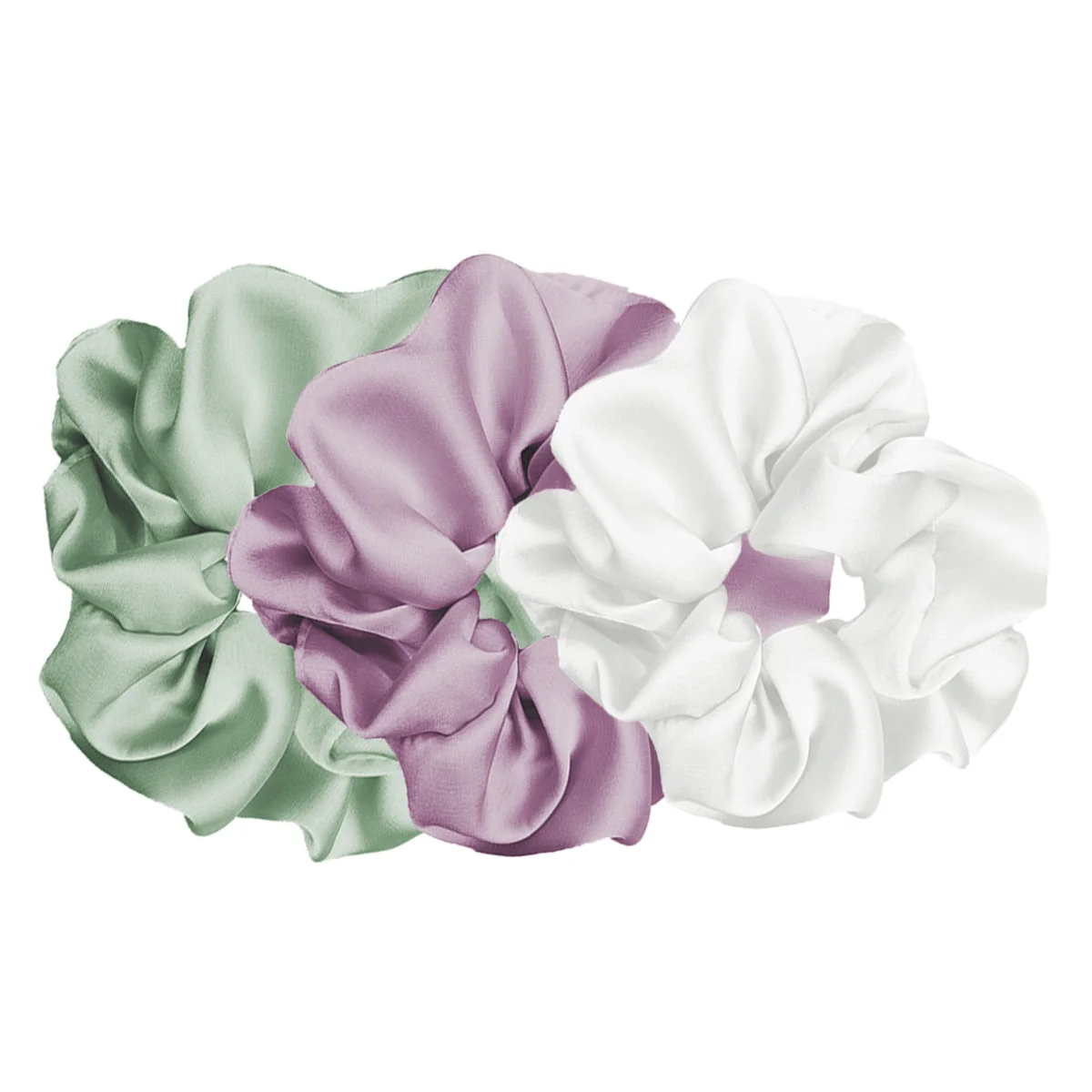 Selected Luxe Plush Scrunchie - Silver Mist 3pcs Verified