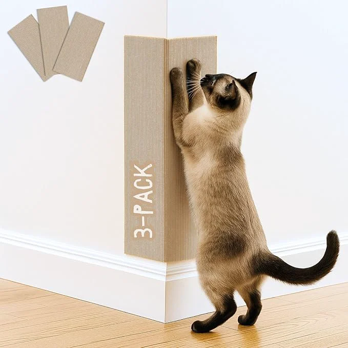Consistent Cat Scratch Mat 3 Pack 23.6 x 11.8 Cat Wall Corner Scratcher Versatile Self-Adhesive Easy Use for Cat Trees Wall Furniture Scratching Posts and Couch Protection Beige About ThisOverview Classic