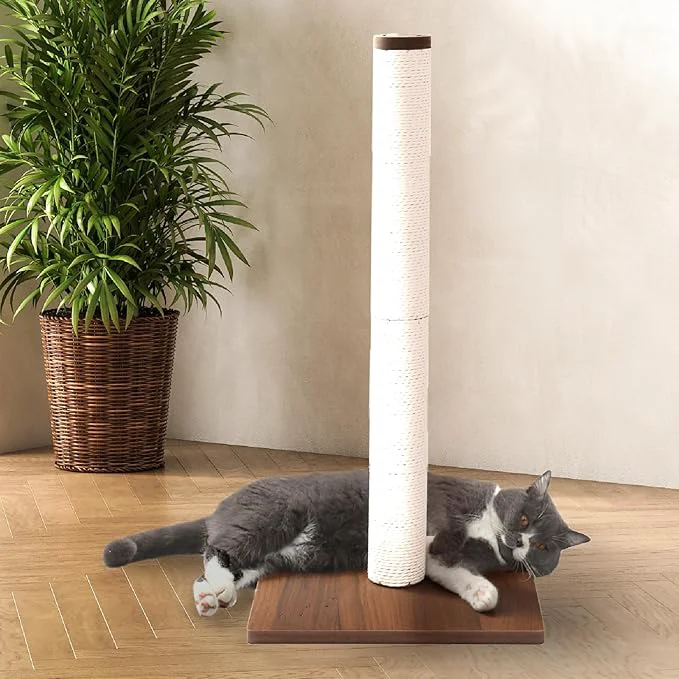 World-Class Necoichi 31.5 Tall Cat Scratching Post Kitten Scratcher Paper Rope Scratch Posts Trees with Hanging for Indoor Cats 31.5 inches for Adult Cats Large Dark Cherry About ThisOverview High-Quality