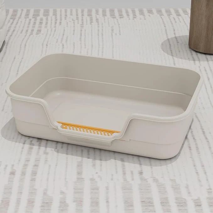 Pure Extea Large Cat Litter Box with High Sides Cat Boxes for Indoor Cats Cat Litter Pan for Kitty Litter Box with Low Entry Easy to Clean Anti-Splashing 23.6 x15.7 x6.2 White About ThisOverview Outstanding