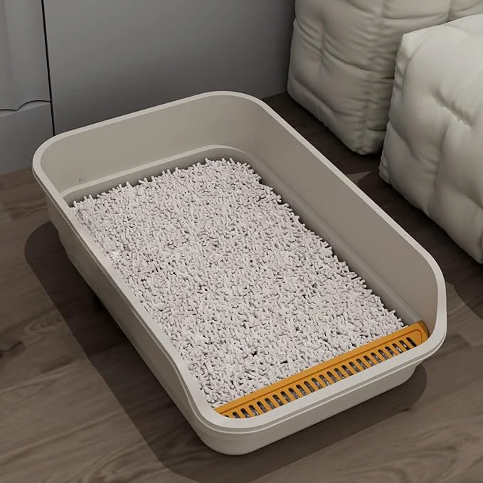 Quality Extea Large Cat Litter Box with High Sides Cat Boxes for Indoor Cats Cat Litter Pan for Kitty Litter Box with Low Entry Easy to Clean Anti-Splashing 23.6 x15.7 x6.2 White About ThisOverview Organic