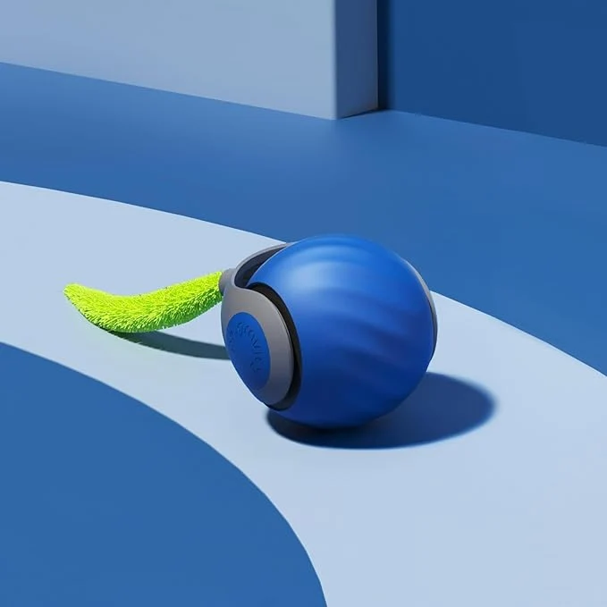 Excellent Interactive Cat Ball Cat Toy with Tail Fast Rolling Ball Blue About This Responsible