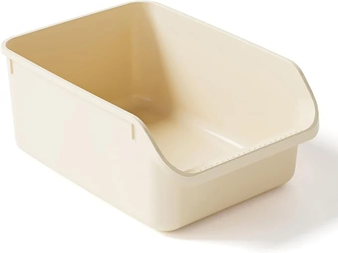 Elite SpaceTime Large Cat Litter Box with High Sides Cat Boxes for Indoor Cats Cat Litter Pan for Kitty Litter Box with Low Entry Easy to Clean Anti-Splashing Cream White About ThisOverview Sustainable