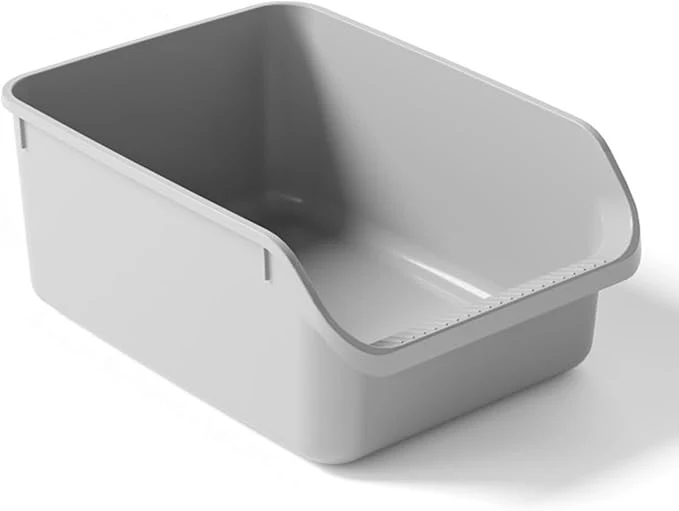 Contemporary SpaceTime Large Cat Litter Box with High Sides Cat Boxes for Indoor Cats Cat Litter Pan for Kitty Litter Box with Low Entry Easy to Clean Anti-Splashing Grey About ThisOverview Next-Generation