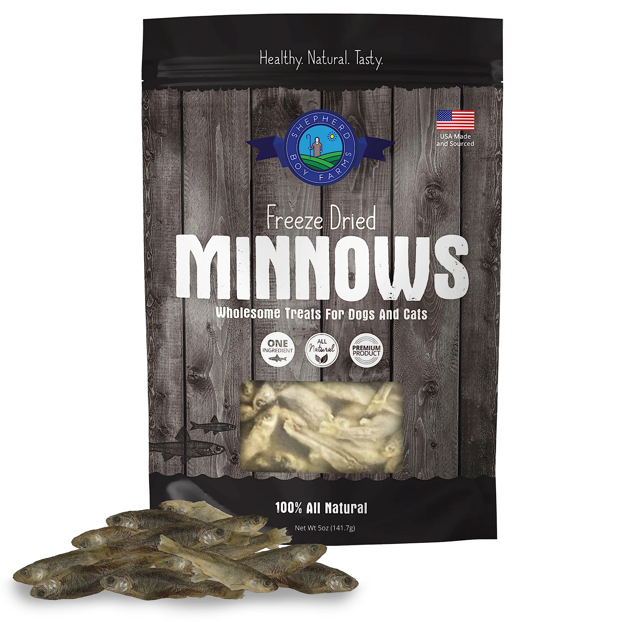 Versatile Shepherd Boy Farms ze-Dried Minnows — 5oz All-Natural Single-Ingredient Treats USA Made Fast