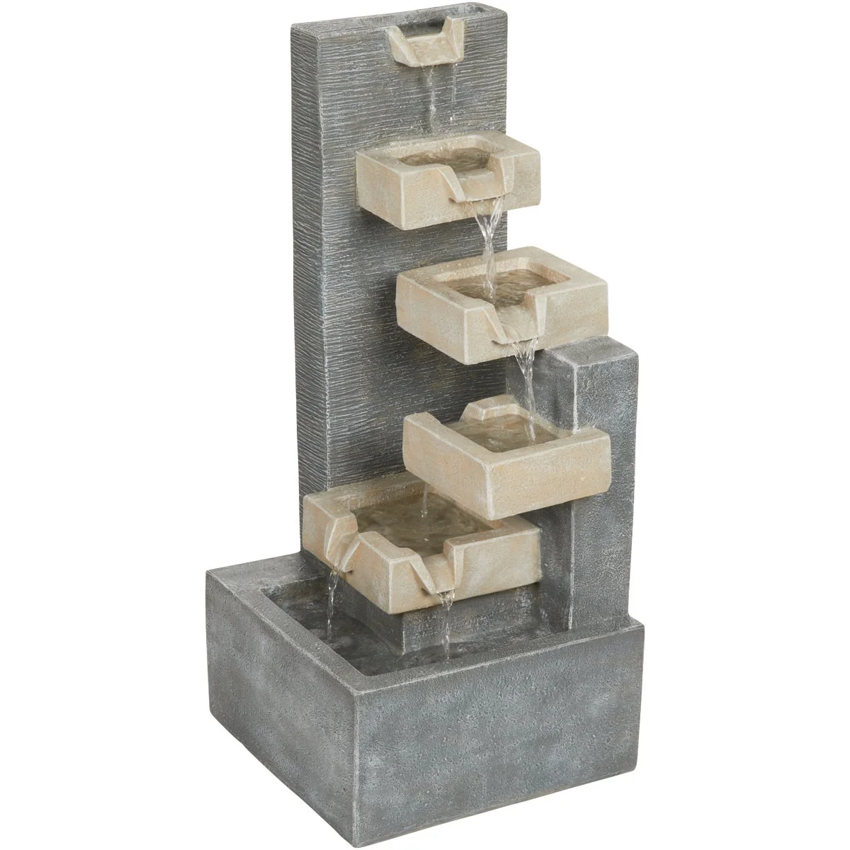 Artisan Garden 35 In. W. x 78 In. H. x 35 In. L. Resin Tiered Brick Fountain Effective