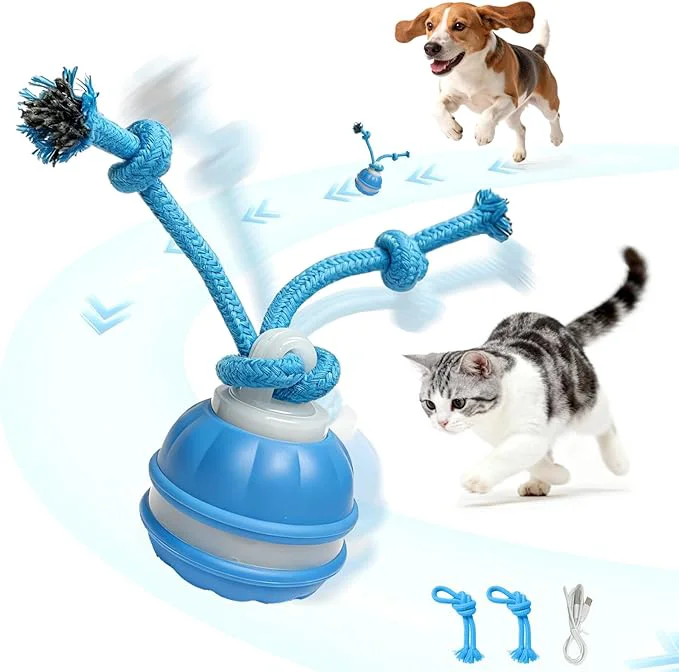User-Friendly Interactive Dog Toy - Automatic Rolling Ball with Bird Sound Durable Chew Toy for Small Medium Dogs Cats Type-C Rechargeable Blue About This Flexible