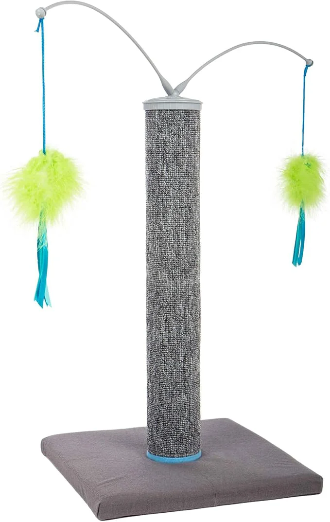 Smooth SmartyKat Scratch 'N Spin Carpet Cat Scratching Post with 2 Spinning Wand Toys Plus 2 Wands - Gray BlueAbout ThisOverview Luxury