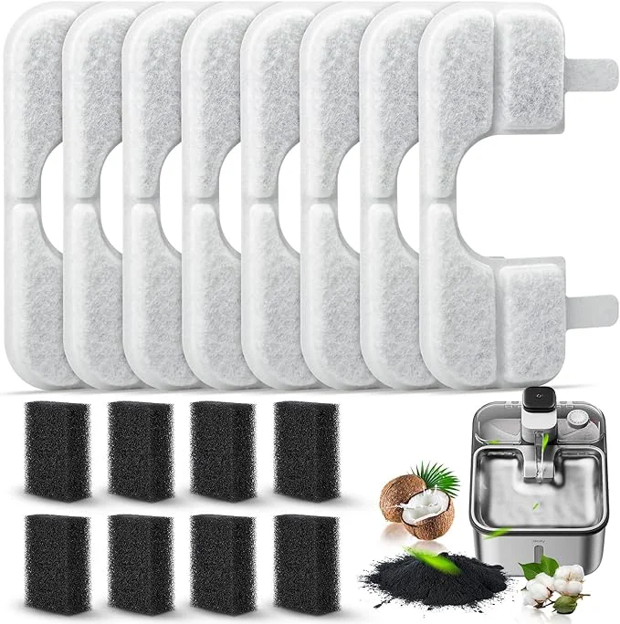 Proven 8 Pack Filters 8 Pump Filter Sponges for Qinliy Q108 123oz 3.5L Stainless Steel Cat Water Fountain Filter About ThisOverview Genuine