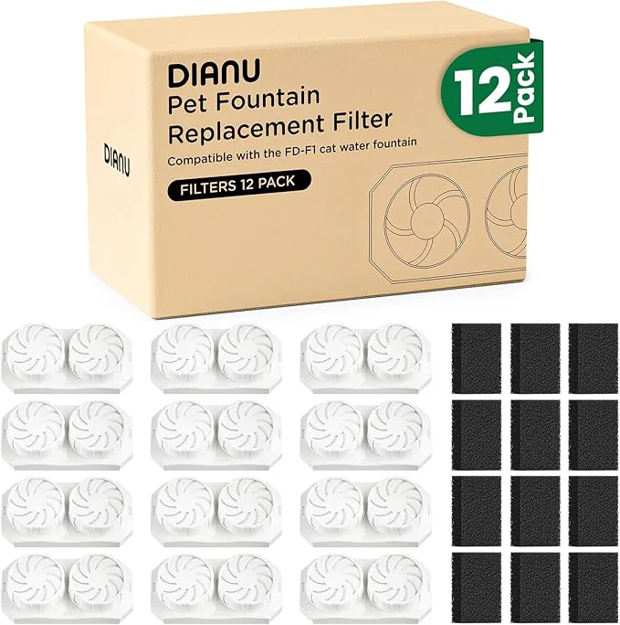 Breathable DIANU Cat Water Fountain Filters Pre-Filter Sponges for 3.2L 108oz Stainless Steel Pet Fountain 9 Pack About ThisOverview Top-Quality