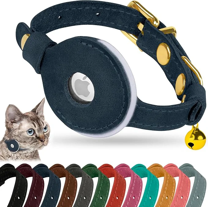 Responsible OOPSDOGGY Reflective Leather AirTag Cat Collar Verified